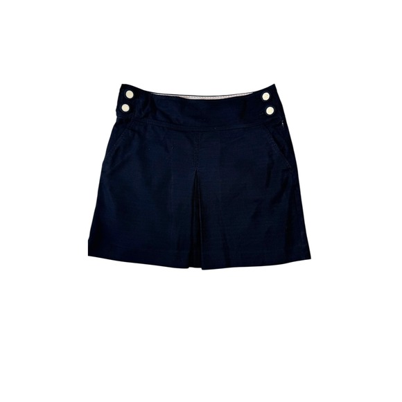 J.Crew Navy Blue Linen Cotton Skirt Sz 8 Style 89234 Schoolgirl Pleated Sailor - Picture 6 of 6